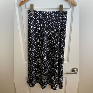 Azalea Blue Polka Dot Midi Skirt (high waisted)